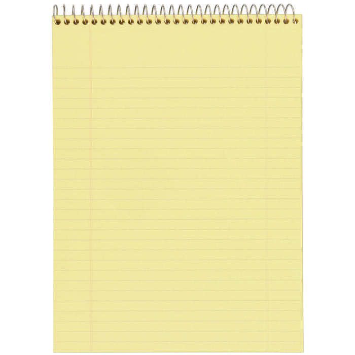 Stiff-Back Wire Bound Notepad, Canary/Blue Cover, Wide/Legal Rule, (70) Canary Yellow 8.5 x 11 Sheets