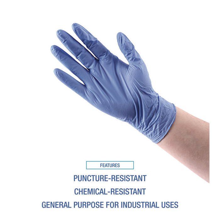 380 Series Disposable General-Purpose Nitrile Gloves, Powder-Free, Small, 4 mil Thick, 9.5" Long, Blue, 100/Box, 10 Boxes/CT