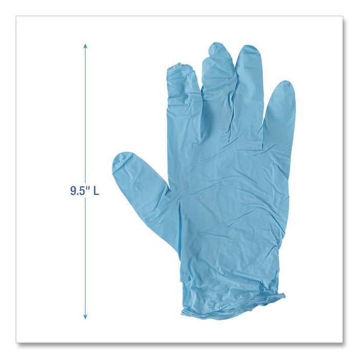 Disposable Examination Nitrile Gloves, Powder-Free, X-Small, 5 mil Thick, 9.5" Long, Blue, 100/Box, 10 Boxes/Carton