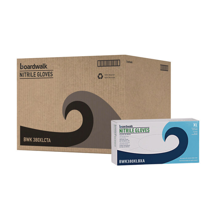 380 Series Disposable General-Purpose Nitrile Gloves, Powder-Free, X-Large, 4 mil Thick, 9.5" Long, Blue,100/Box, 10 Boxes/CT