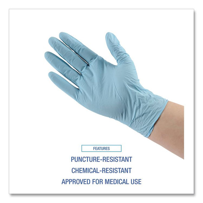 Disposable Examination Nitrile Gloves, Powder-Free, X-Large, 5 mil Thick, 9.5" Long, Blue, 100/Box