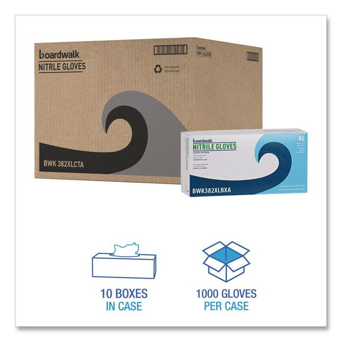 Disposable Examination Nitrile Gloves, Powder-Free, XX-Large, 5 mil Thick, 9.5" Long, Blue, 100/Box, 10 Boxes/Carton