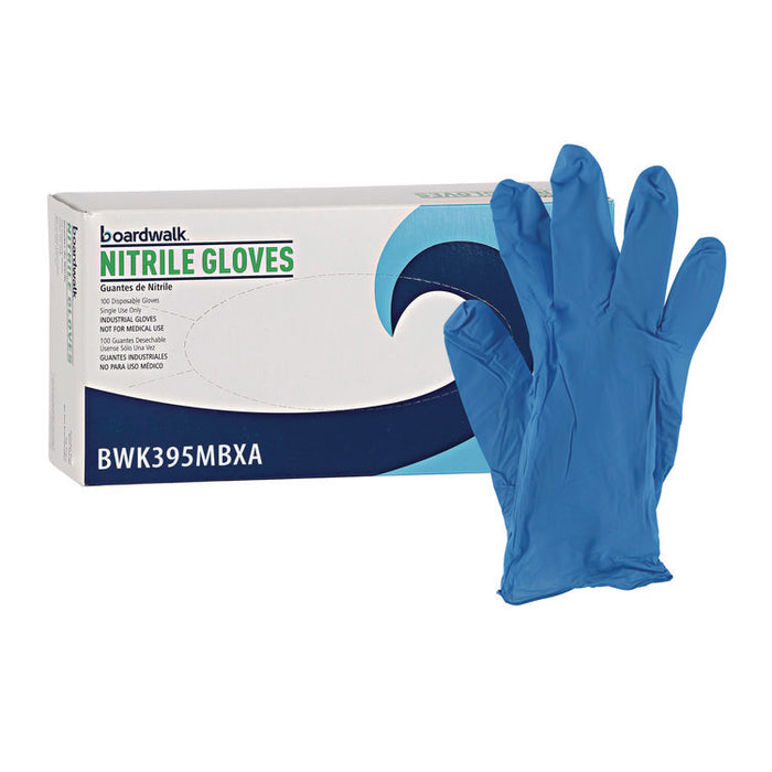 395 Series Disposable General-Purpose Nitrile Gloves, Powder-Free, Medium, 5 mil Thick, 9.5" Long, Blue, 100/Box