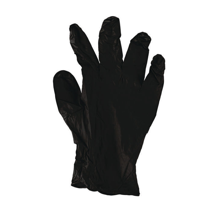396 Series Disposable General-Purpose Nitrile Gloves, Powder-Free, Large, 4.4 mil Thick, 9.5" Long, Black, 100/Box