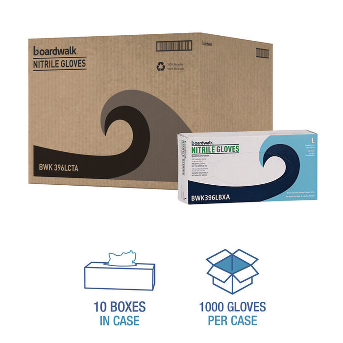 396 Series Disposable General-Purpose Nitrile Gloves, Powder-Free, Large, 4.4 mil Thick, 9.5" Long, Black, 100/BX, 10 BX/CT