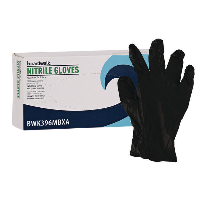 396 Series Disposable General-Purpose Nitrile Gloves, Powder-Free, Medium, 4.4 mil Thick, 9.5" Long, Black, 100/BX, 10 BX/CT