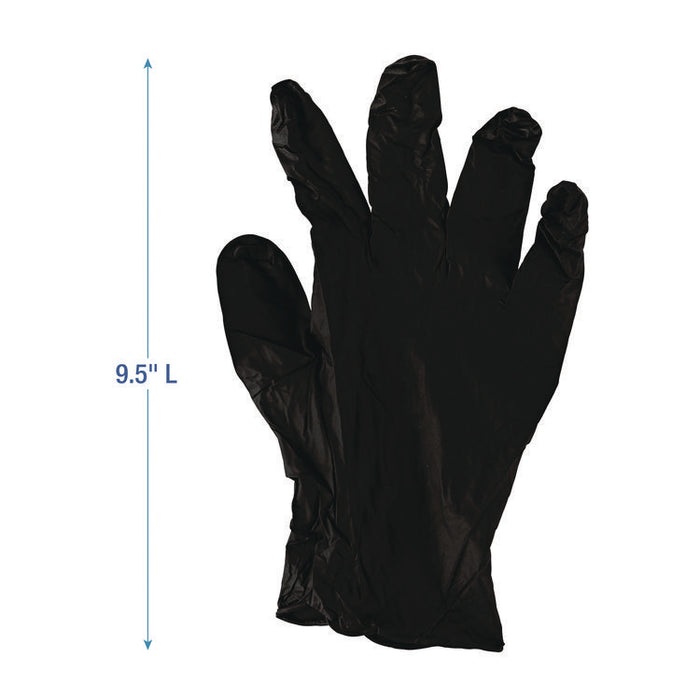 396 Series Disposable General-Purpose Nitrile Gloves, Powder-Free, Medium, 4.4 mil Thick, 9.5" Long, Black, 100/BX, 10 BX/CT