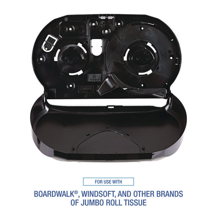 Jumbo Twin Toilet Tissue Dispenser, 20.25 x 6 x 12.25, Black