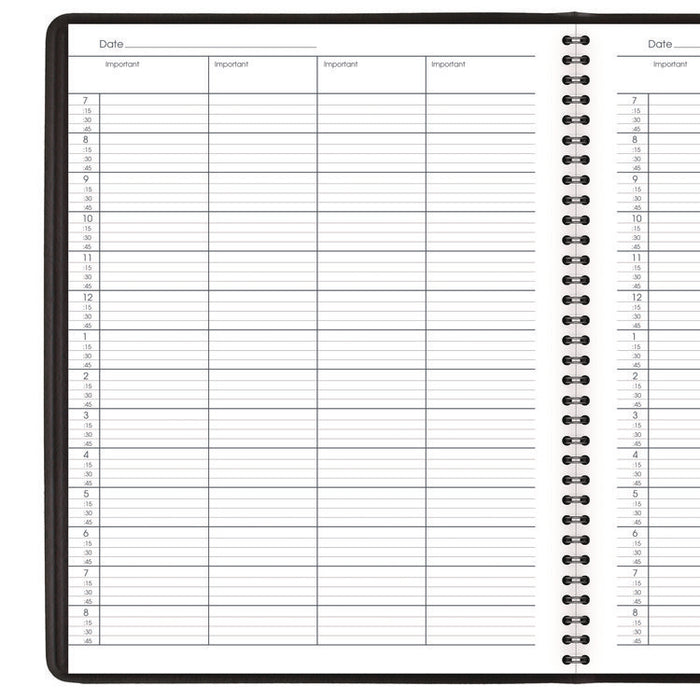 Four-Person Group Undated Daily Appointment Book, 10.88 x 8.5, Black Cover, 12-Month (Jan to Dec): Undated