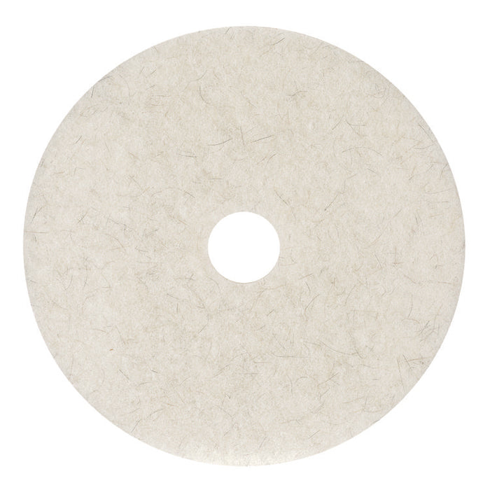 Natural Burnishing Floor Pads, 21" Diameter, White, 5/Carton