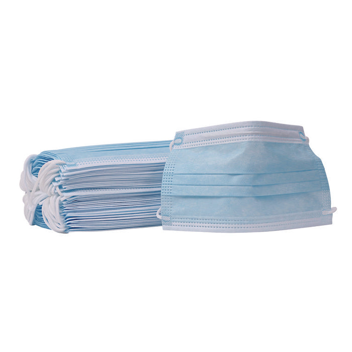 Three-Ply General Use Face Mask, Polypropylene, One Size Fits Most, Blue, 50/Box