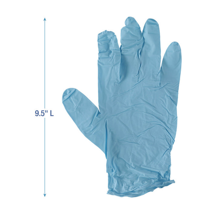 Disposable Examination Nitrile Gloves, Powder-Free, X-Small, 5 mil Thick, 9.5" Long, Blue, 100/Box