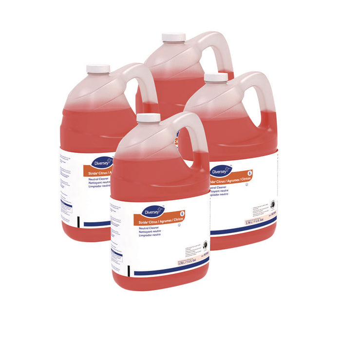 Stride Neutral Cleaner, Citrus Scent, 1 gal, 4 Bottles/Carton