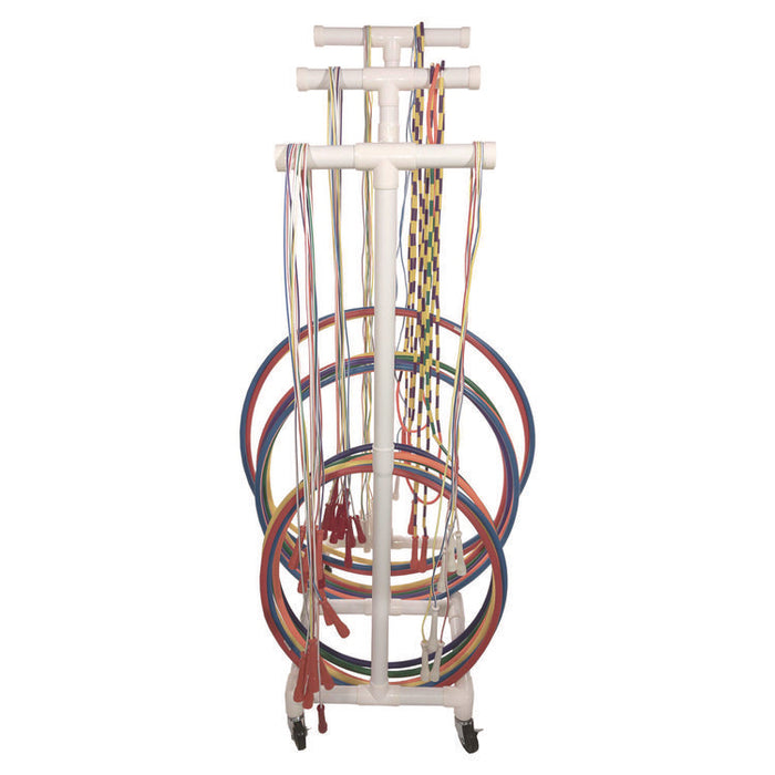 Jump Rope and Hoop Cart, Plastic, 19 x 28 x 69, White