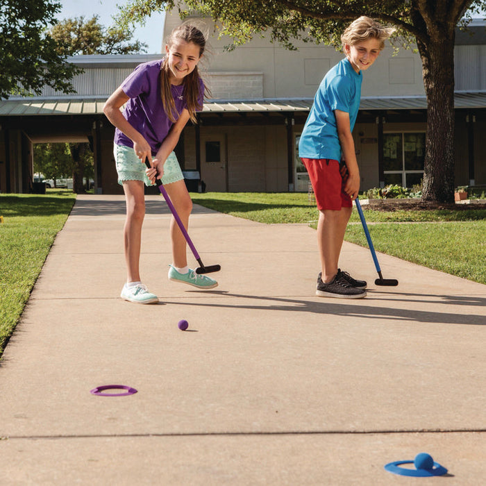 Mini Golf Set, 12 Balls/6 Putters/18 Rings/3 Target Holes