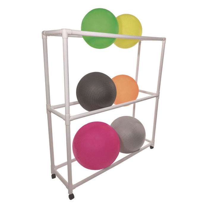 9 Ball ABS Storage Cart, Plastic, 132 lb Capacity, 19 x 62 x 67, White