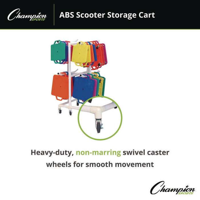 ABS Scooter Storage Cart, Plastic, 176 lb Capacity, 21 x 27 x 54, White