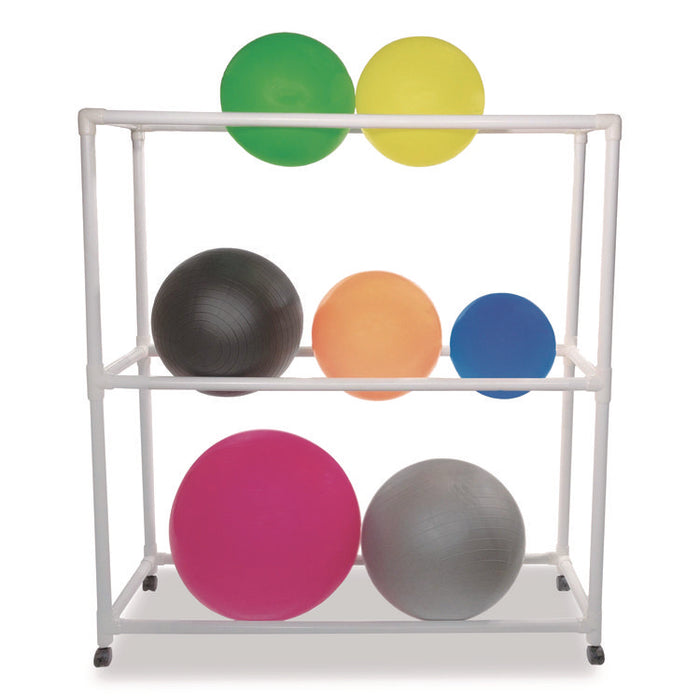 9 Ball ABS Storage Cart, Plastic, 132 lb Capacity, 19 x 62 x 67, White