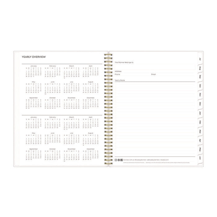 Gemma Academic Year Weekly/Monthly Planner, Geode Artwork, 11 x 8.5, Blue/Purple Cover, 12-Month (July to June): 2025 to 2026