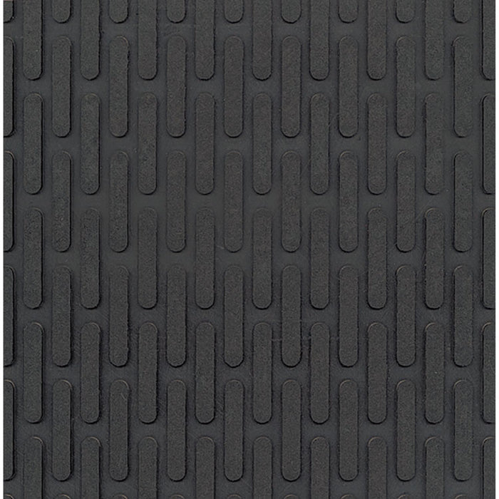 Crown-Tred Indoor/Outdoor Scraper Mat, Black Loop-Twist Ribbed Rubber Surface, 35.5" x 59.5"