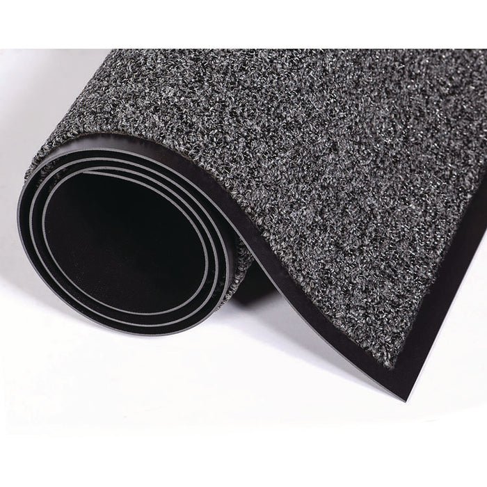 Cross-Over Wiper/Scraper Mat, Rectangular, Gray Carpeted Surface, 36" x 60"