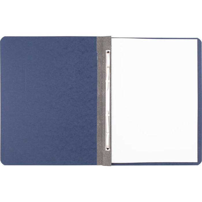 Pressboard Report Cover with Tyvek Reinforced Hinge, Two-Piece Prong Fastener, 3" Capacity, 8.5 x 11, Dark Blue/Dark Blue