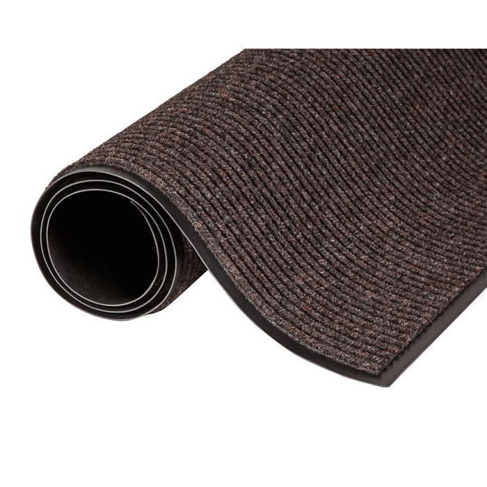Needle-Rib Wiper/Scraper Mat, Rectangular, Brown Ribbed Surface, 36" x 60"
