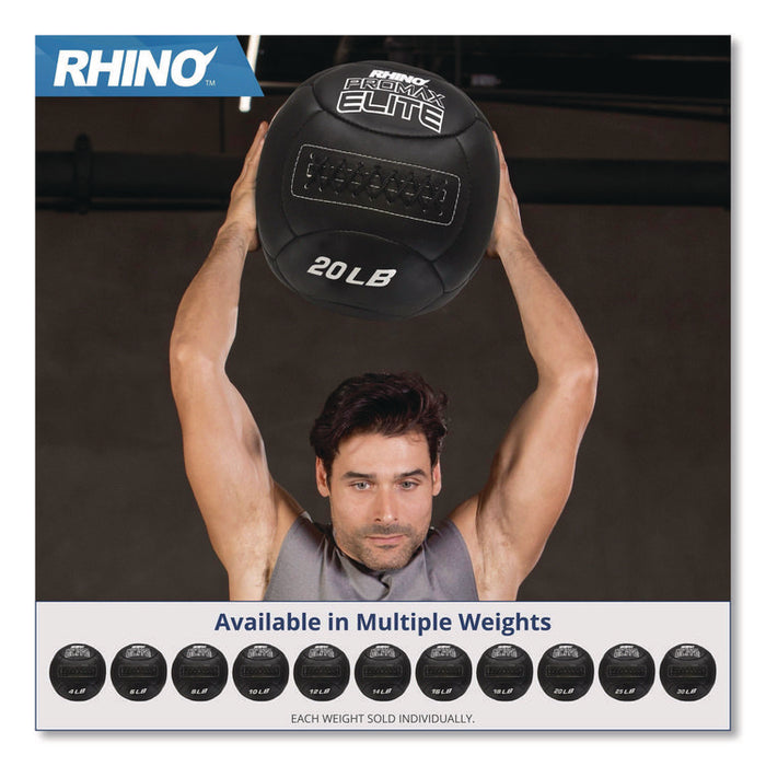 Rhino Promax Elite Medicine Ball, 25 lb, Black