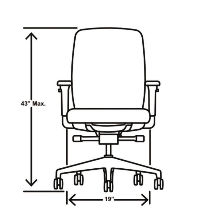 Nucleus Series Recharge Task Chair, Up to 300lb, 16.63" to 21.13" Seat Ht, Navy Seat, Black Back/Base