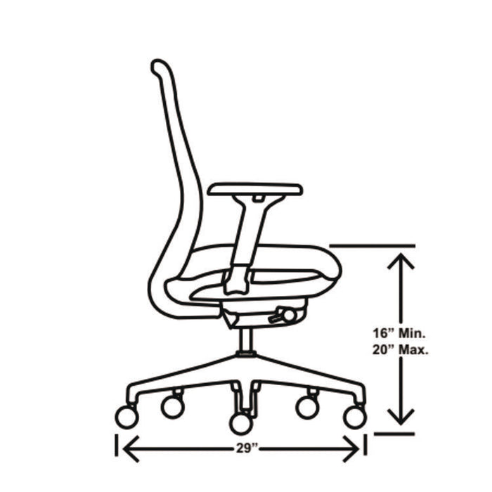 Nucleus Series Recharge Task Chair, Up to 300lb, 16.63" to 21.13" Seat Ht, Navy Seat, Black Back/Base
