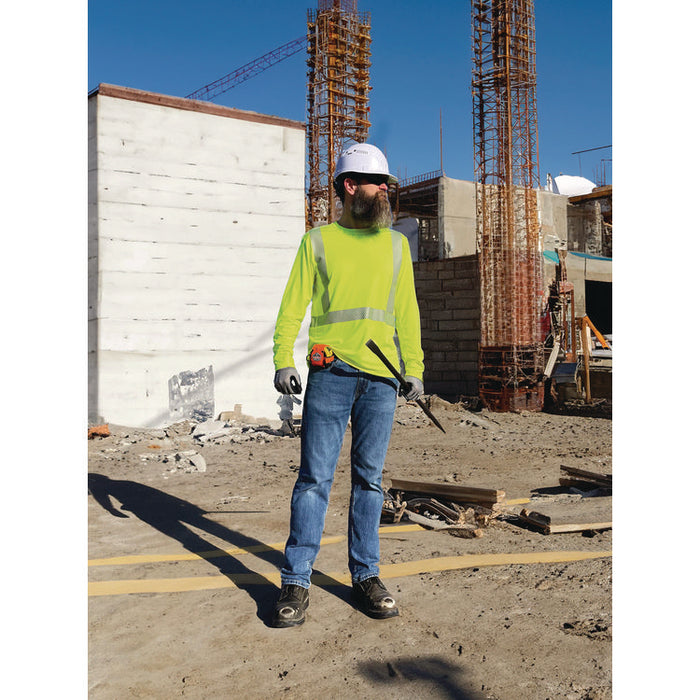 Chill-Its 6688 Type R Class 2 Cooling Hi-Vis Sun Shirt with UV Protection, Medium, Lime