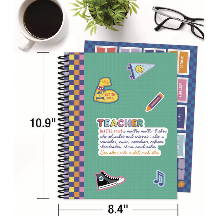 Teacher Planners, Weekly/Monthly, 7 Classes, We Stick Together, Multicolor Cover, 11 x 8.5 Sheets, 12-Month (July to June)