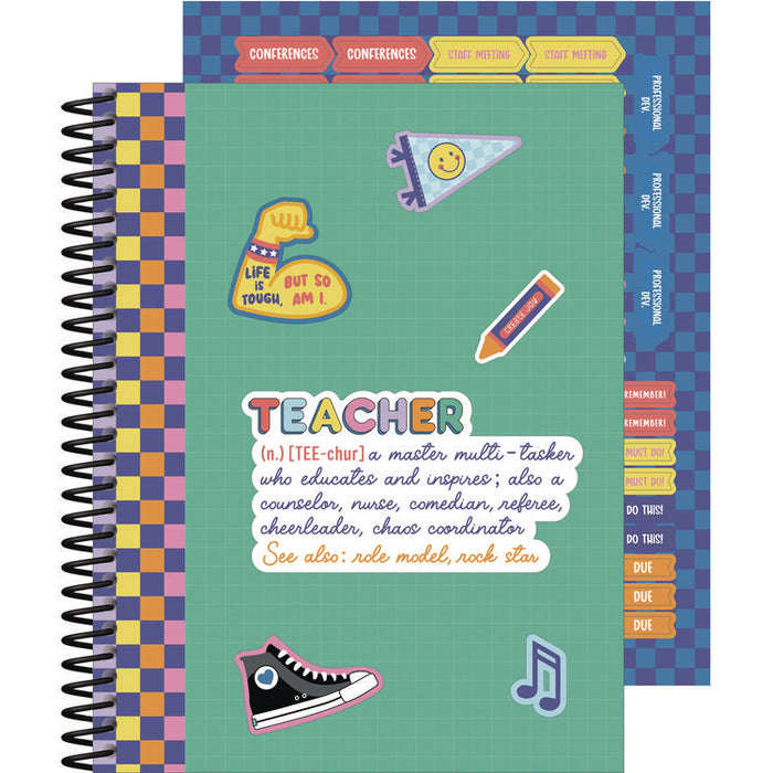 Teacher Planners, Weekly/Monthly, 7 Classes, We Stick Together, Multicolor Cover, 11 x 8.5 Sheets, 12-Month (July to June)