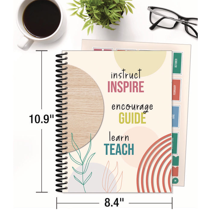 Teacher Planners, Weekly/Monthly, 7 Classes, True to You Artwork, Multicolor Cover, 11 x 8.5 Sheets, 12-Month (July to June)