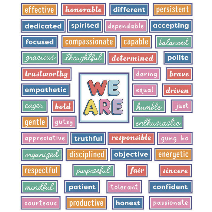 Motivational Bulletin Board Sets, 52-Piece Set, We Stick Together: Motivational, 7.9" x 15", Multicolor