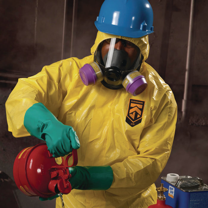 A70 Chemical Spray Protection Coveralls, Elastic Wrists, Ankles, Hood, 2X-Large, Yellow, 12/Carton