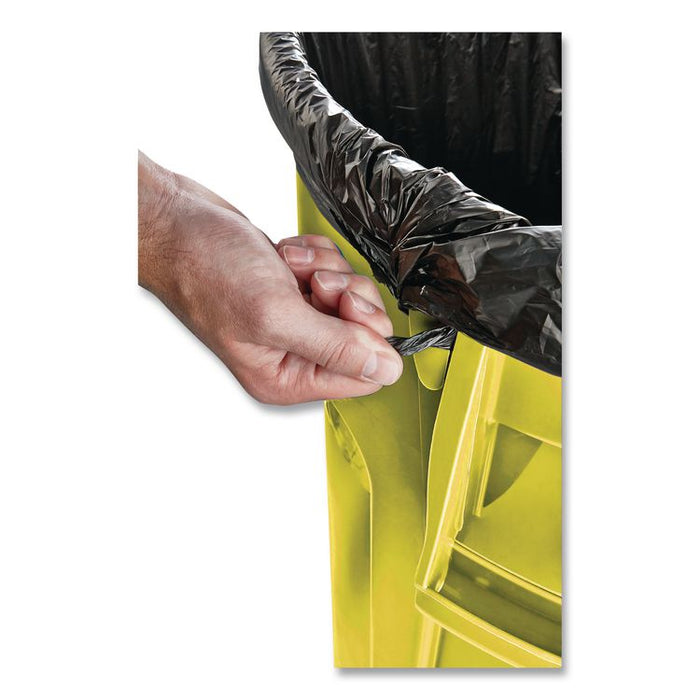 Vented Round Brute Container, 10 gal, Plastic, Yellow