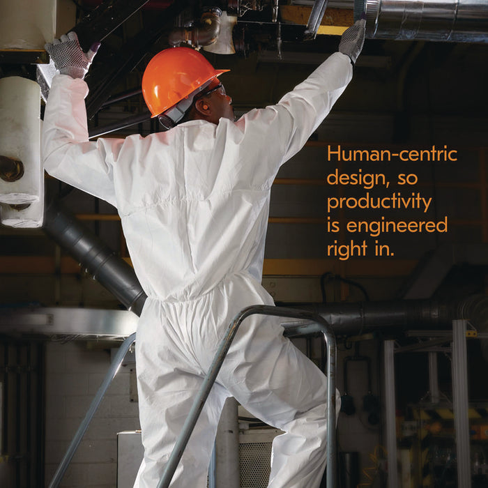 A20 Breathable Particle Protection Coveralls, Zip Front, Elastic Back, Wrists, Ankles, 3X-Large, White, 20/Carton