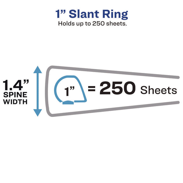 Showcase Economy View Binders with Slant Rings, 3 Rings, 1" Capacity, 11 x 8.5, White