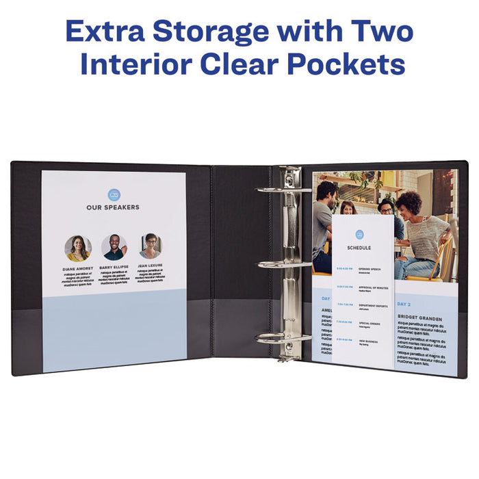 Showcase Economy View Binders with Slant Rings, 3 Rings, 3" Capacity, 11 x 8.5, Black