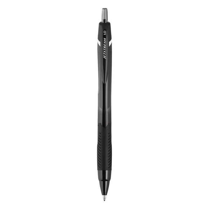 Jetstream Elements Hybrid Gel Pen, Retractable, Medium 1 mm, Black Ink, Translucent Black/Black Barrel, Dozen