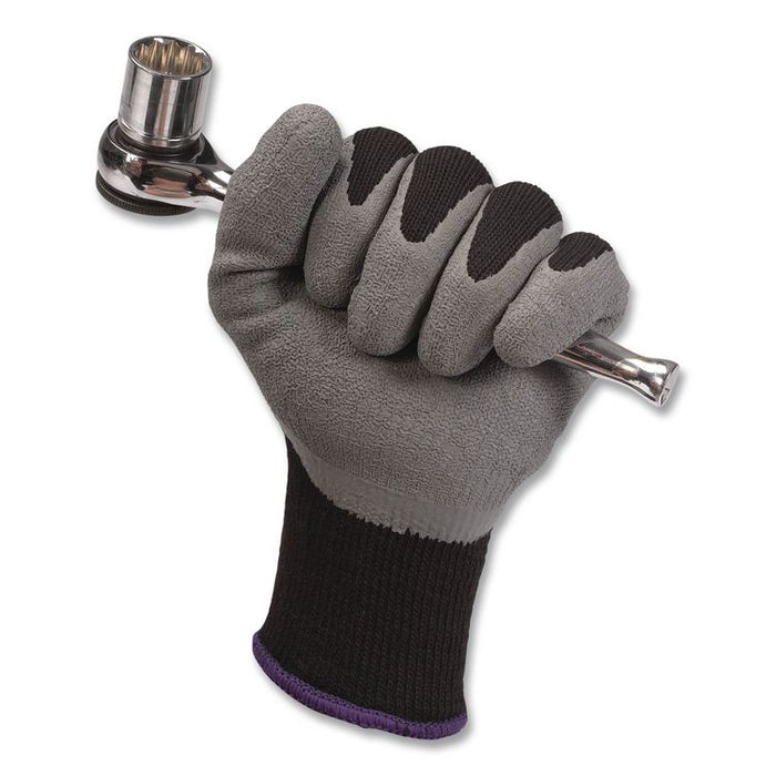 G40 Latex Coated Gloves, EN388: 2142, 10.63" Long, XX-Large, Gray/Black, 12 Pairs