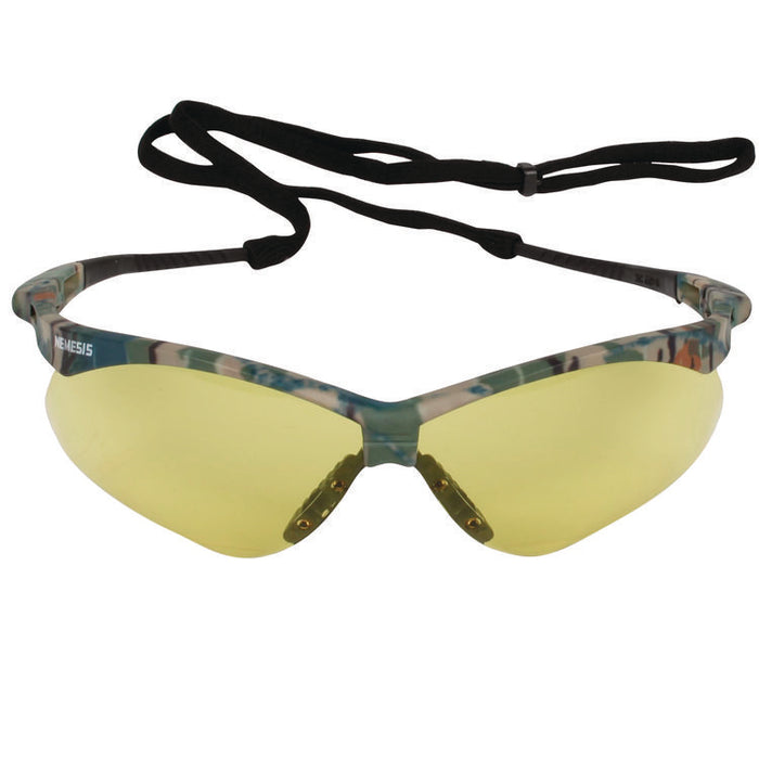 Nemesis Safety Glasses, Camouflage Half Frame, Yellow Dual Lens, 12/Carton