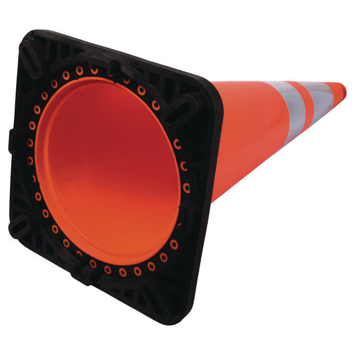 Traffic Cone, 14.5 x 1 x 36, Orange/Silver