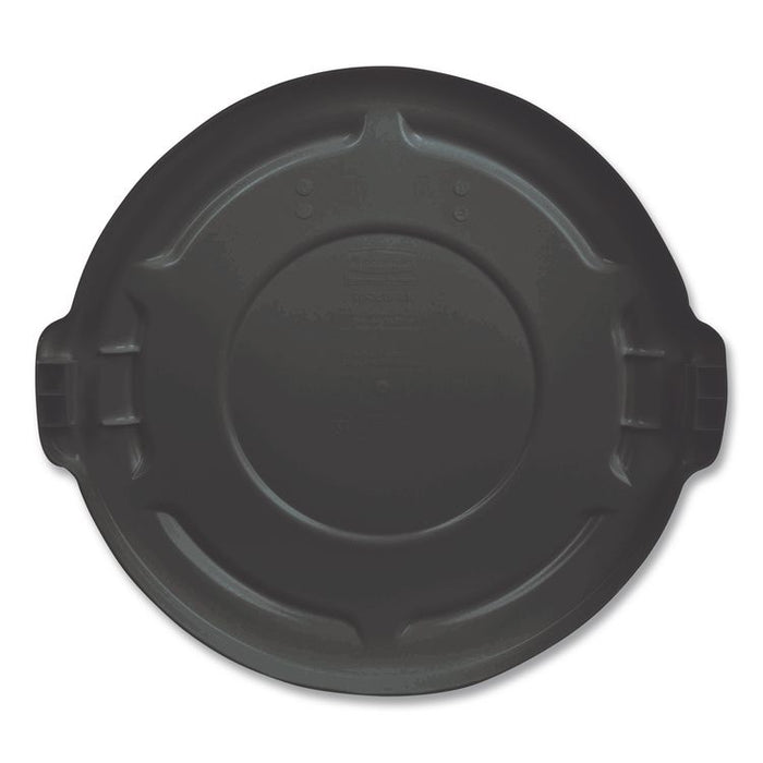 BRUTE Self-Draining Flat Top Lids for 32 gal Round BRUTE Containers, 22.25" Diameter, Black