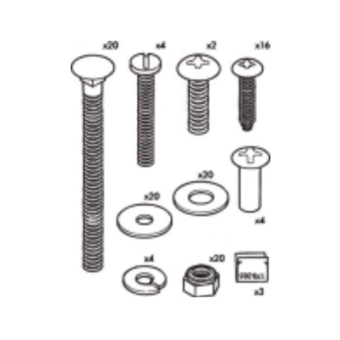 Hardware Kit for Rubbermaid Full Size Housekeeping Carts, Metal, Gray