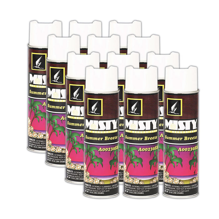 Handheld Air Deodorizer, Summer Breeze, 10 oz Aerosol Spray, 12/Carton