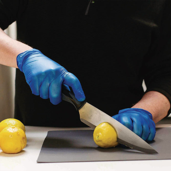 Industrial Vinyl Gloves, Powder-Free, Large, 3 mil Thick, 9.5" Long, Blue, 100/Box, 10 Boxes/Carton