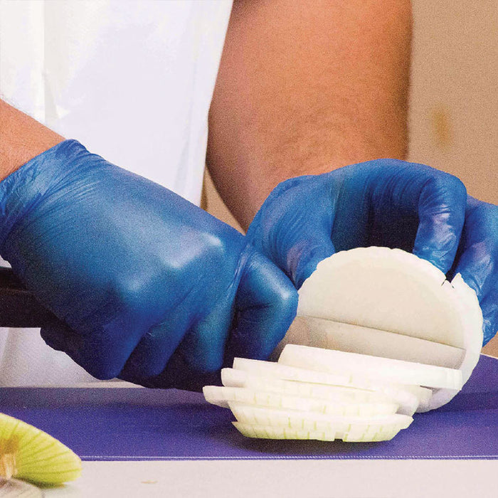 Industrial Vinyl Gloves, Powder-Free, Large, 3 mil Thick, 9.5" Long, Blue, 100/Box, 10 Boxes/Carton