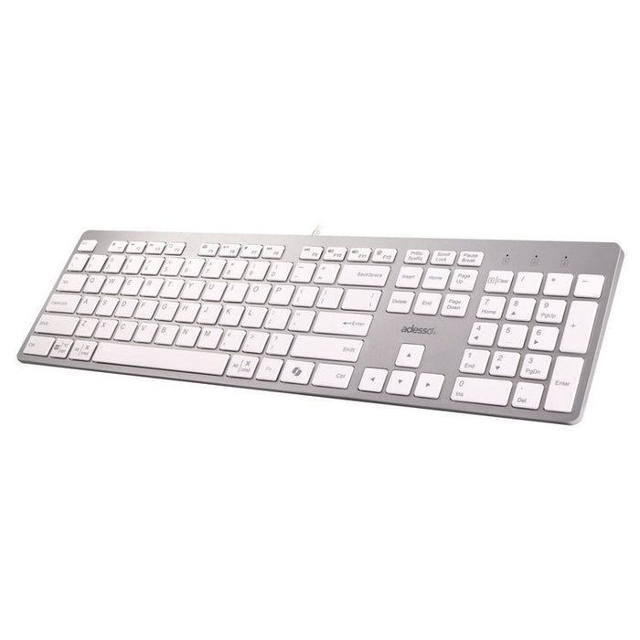 AKB-730UW Keyboard, Silver/White